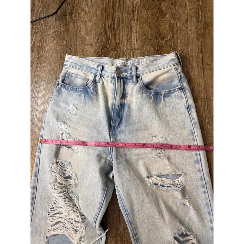 KanCan Signature High Waisted Wide Leg Distressed Jeans Light Acid Wash Size 27 - Picture 5 of 11